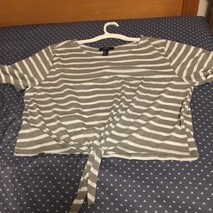 Striped cropped shirt
